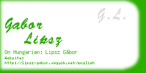 gabor lipsz business card